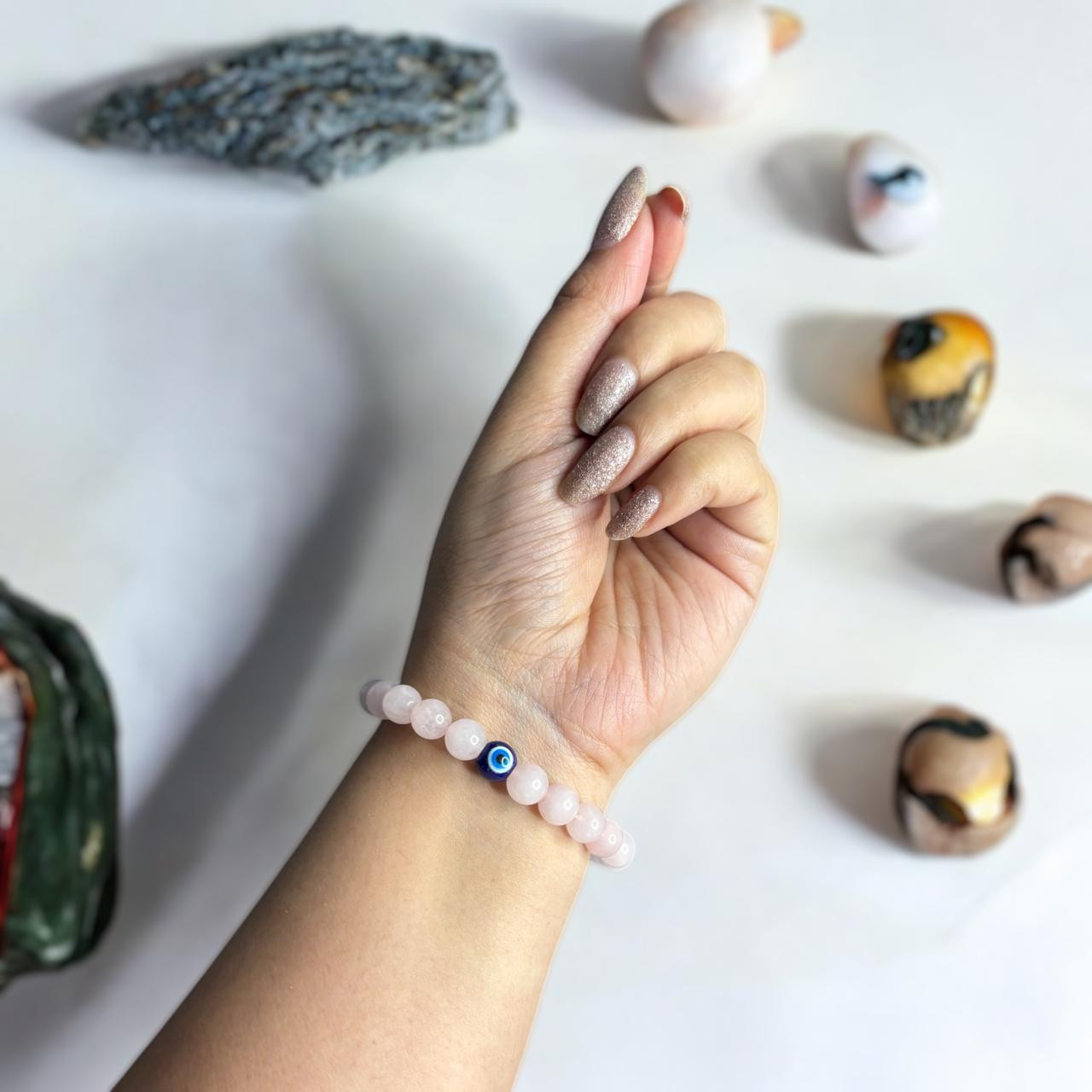 Rose quartz with 1 (any bead) bracelet